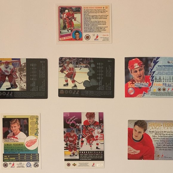 Detroit Red Wings Vintage NHL Hockey Cards - Lot of 21 w/ Yzerman, Fedorov - Picture 3 of 13